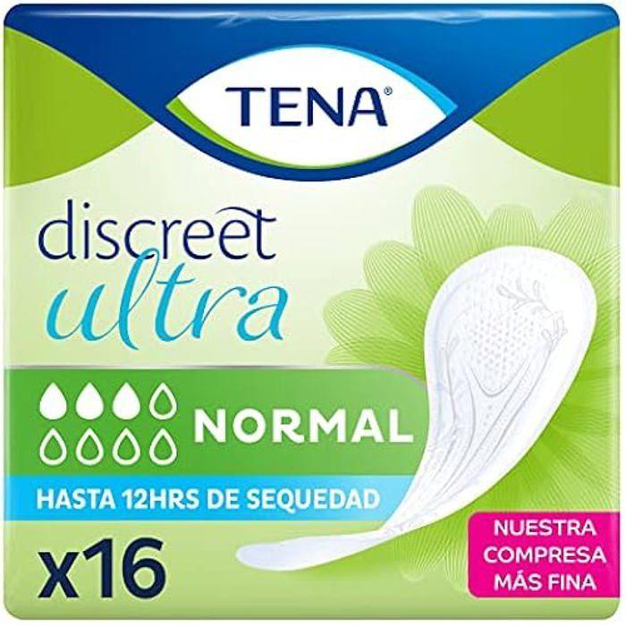 Compresse DISCREET ULTRA pour incontinence normale - TENA - 16 unités - Barrière anti-fuites - Adulte