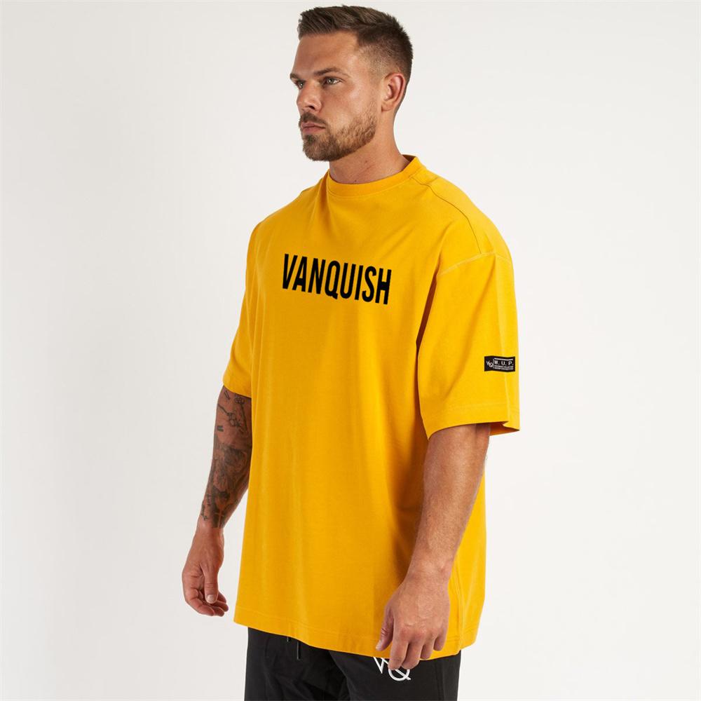 T-shirt allentata casual da uomo in cotone a maniche corte T-shirt top estate palestra fitness camicia solida uomo corsa abbigliamento sportivo da allenamento