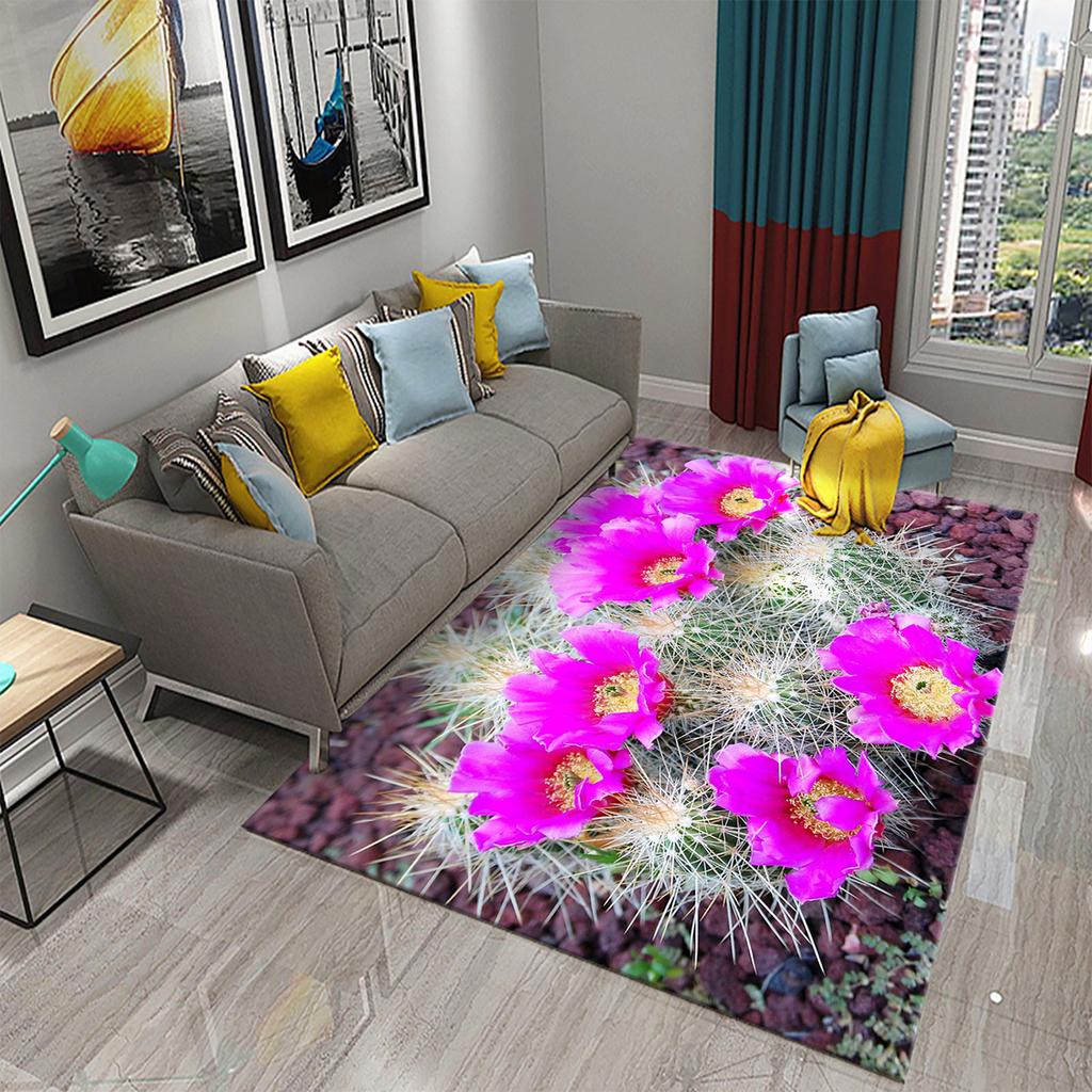 3D Cartoon Cactus Carpet for Kitchen Anti-slip Mat Gift Modern Living Room Balcony Bedroom Bathroom Carpet Door Hallway Area Mat