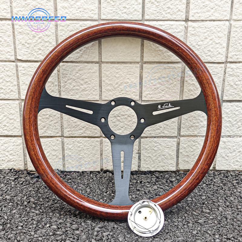 14inch 358mm JDM Classic Wooden Steering Wheel Racing Sport Vintage Wood Steering Wheel Car Accessories