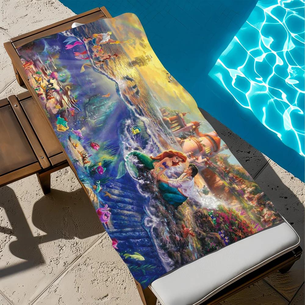 The Little M-Mermaid Towel Pool Beach Towel Portable Quick Fast Dry Sand Outdoor Travel Swim Blanket Thin Mat Bath Towel