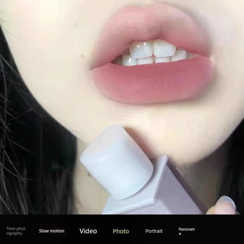 Nude Warm Tea~Yellowish Black Skin Tone Brightening Natural Nude Lip Mud Full of Apricot and Chestnut Velvet Matte Lipstick for Students