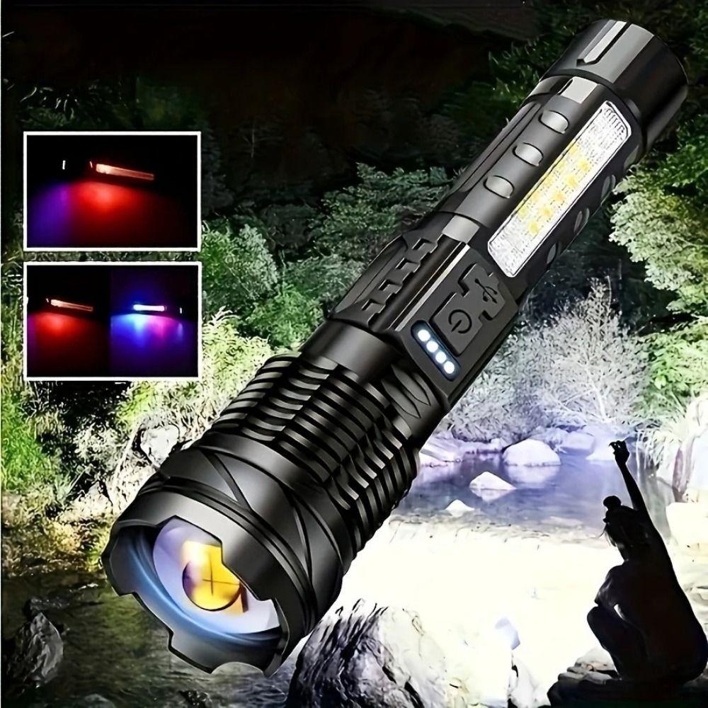 Super Bright Strong LED Flashlight Zoomable Work Flashlight Spotlight Handheld Torch  Home