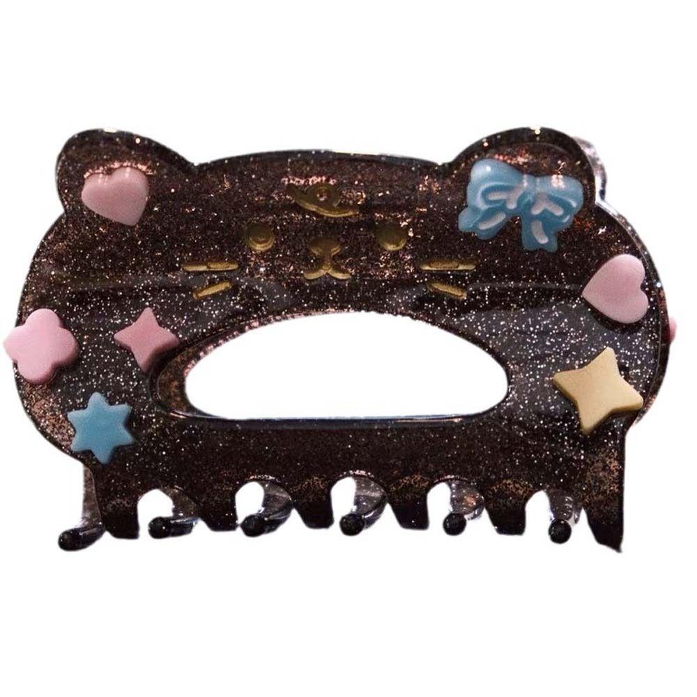 

Star Cartoon Animal Shark Clip Bowknot Acrylic Dog Hair Clip Elegant Cat Ear Hair Claw Party сірий