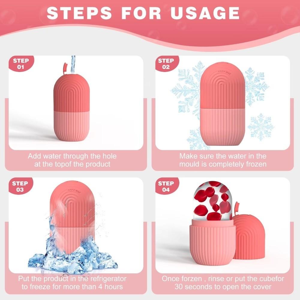 New Silicone Facial Ice Cube Mold Facial De-puffing DIY Facial Ice Roller Facial Ice Pack Device for Beauty and Skin Care