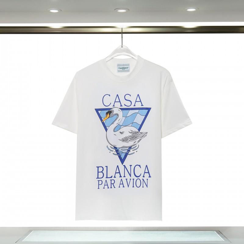 280g Double Yarn Cotton T-Shirt Couples Casablanca Castle Print Short Sleeve Round Neck Loose Fit