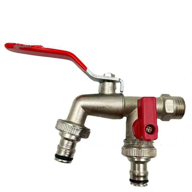 

Outside Inside Used Easy Turn on Off Lever Handle Watering Supply Taps Ball Valve Garden Tools Brass Water Faucet