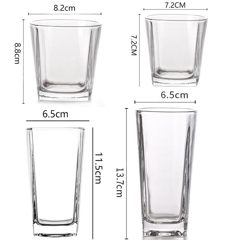 Thickened Glass Cup Household Milk Tea Juice Cups Transparent Water Bottle Party Elegant Cocktail Glass Suitable for Gift Giving