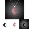 Exquisite Moon Shape Stone Female Link Chain Pendant Necklace With Drusy Charm