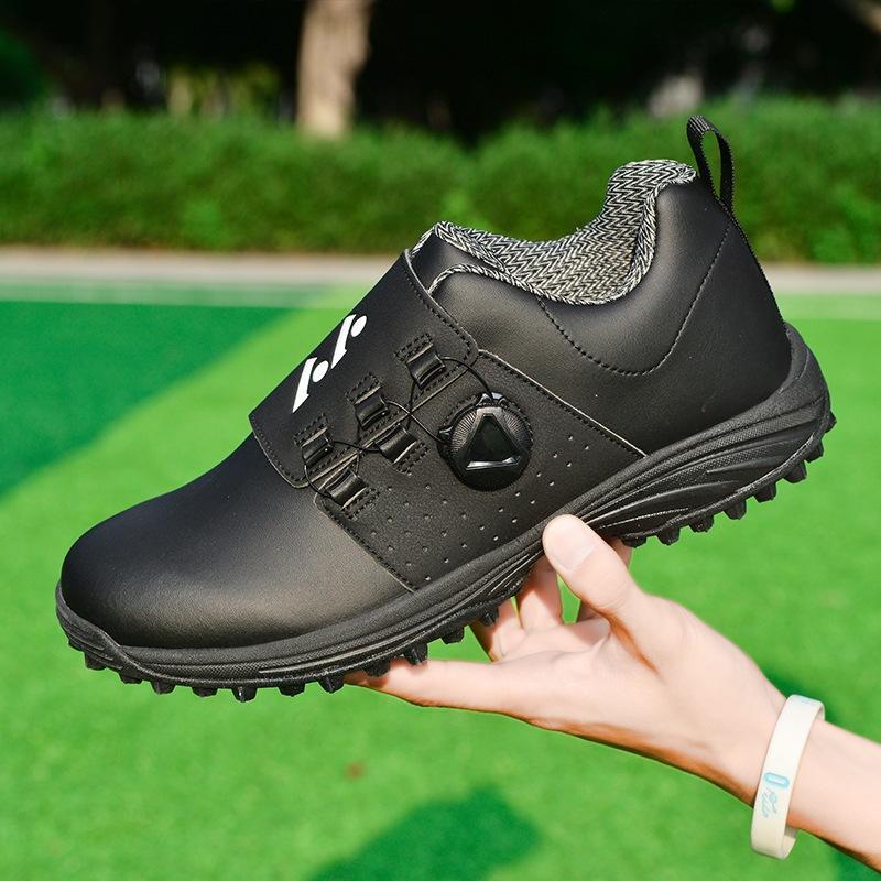 Golf shoes men's shoes fashion wide sole casual sports men's shoes automatic knob shoelaces nail-free sneakers