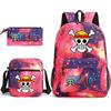 One Piece Anime Backpack Kids School Use Large Capacity Oxford Fabric Dual Shoulder Bag With Padded Straps