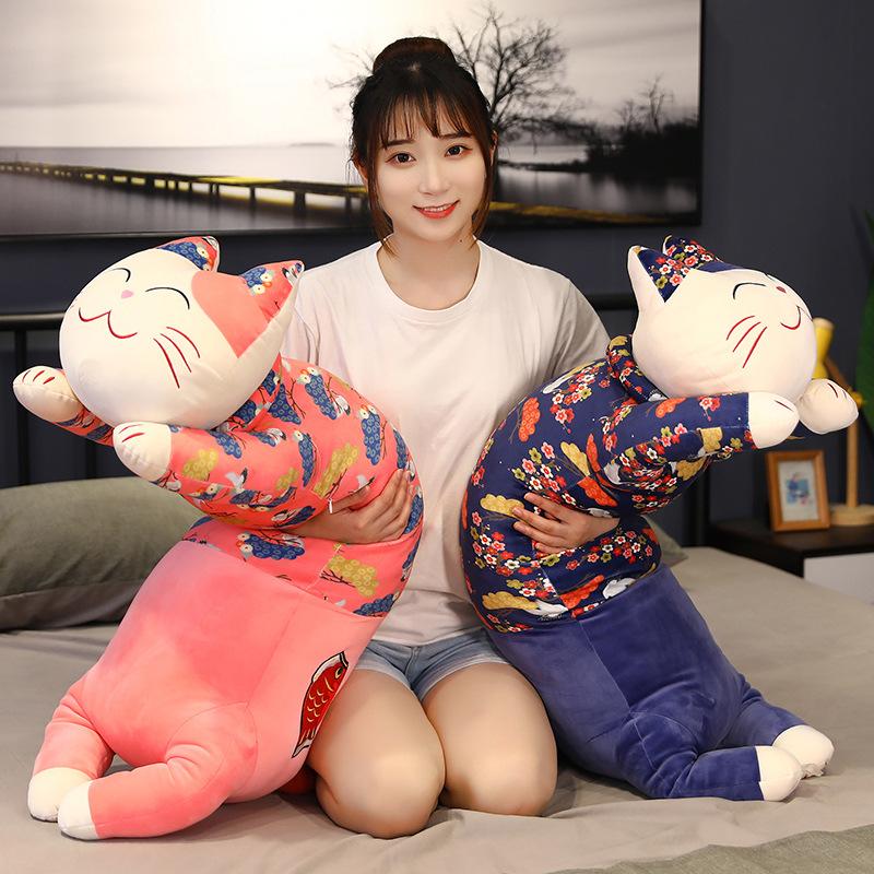 Kitten Cat Doll Plush Toy Lucky Cat Doll Girl Bed Holding Sleeping Pillow Rag Doll