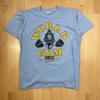 T-shirt Graphique Bleu Vintage Années 70 World Gym Santa Monica Single Stitch Unisexe