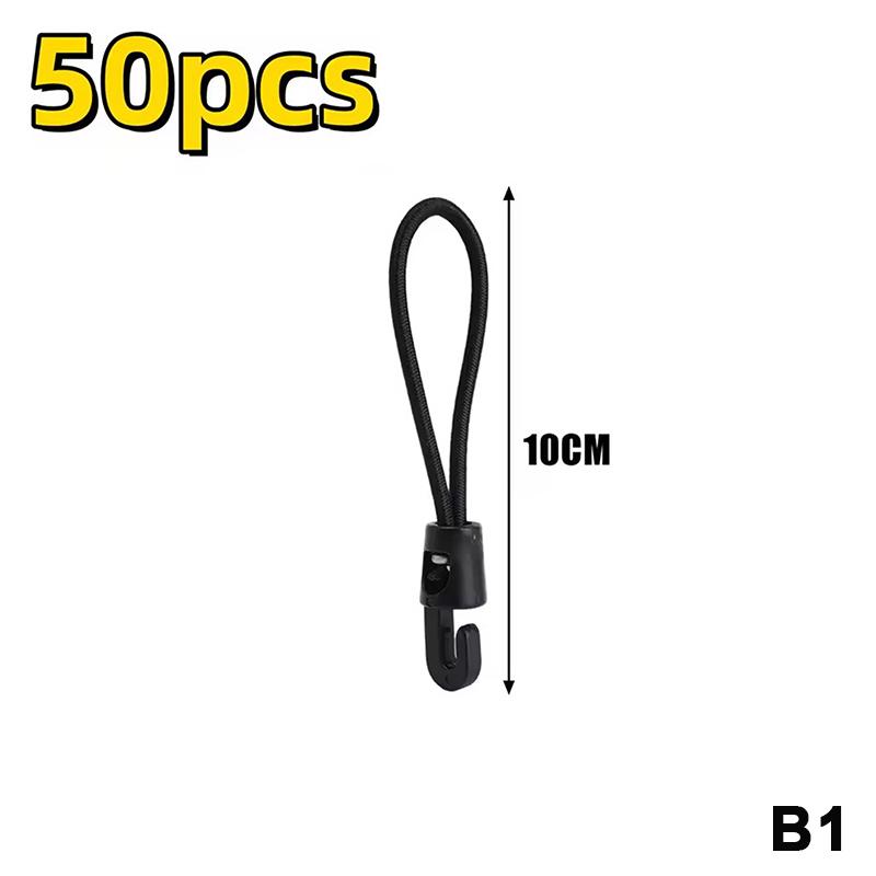 10/50Pcs Bungee Cord With Hooks High Elasticity Expander With Hooks Rubber Tensioner With Hooks For Camping Tarpaulin