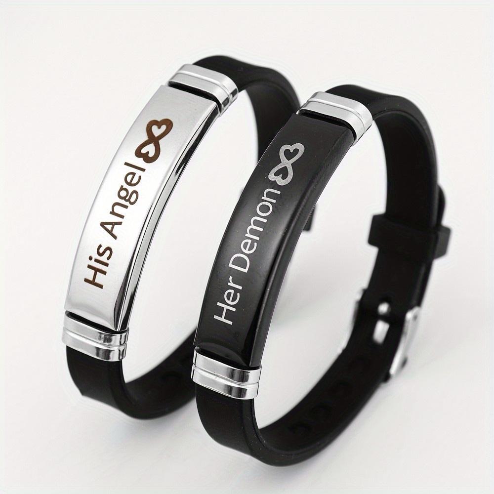 

Simple Men S and Women S Bracelet Couple Silicone Bracelet Holiday Gift чёрный