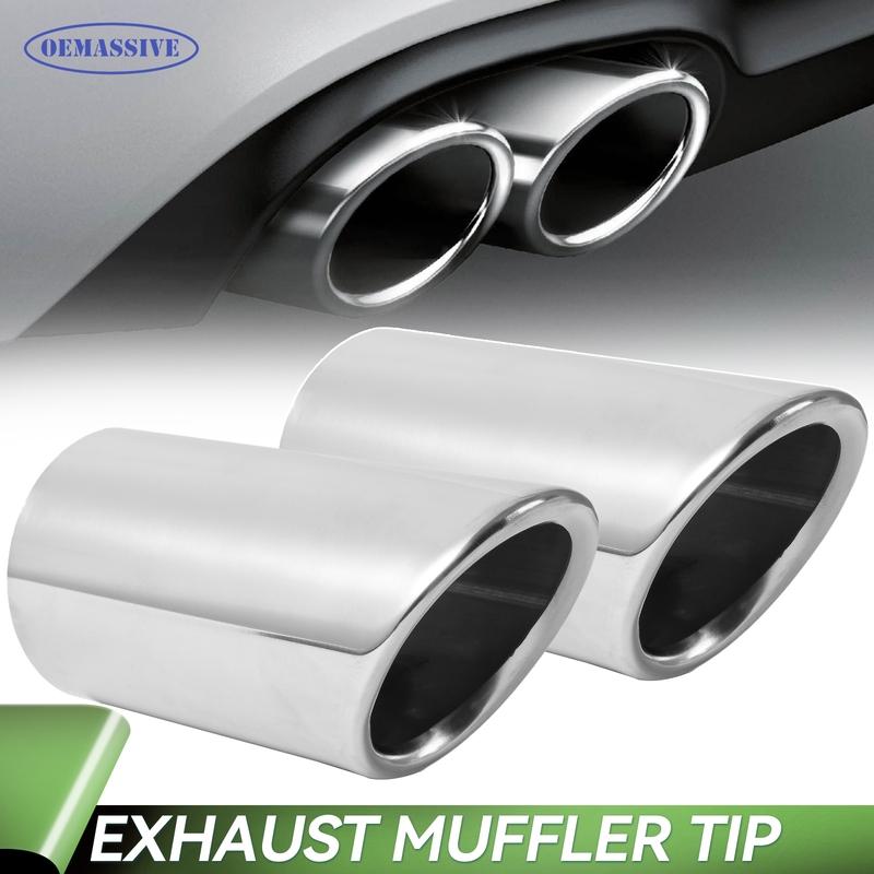 

2Pcs Stainless Steel Chrome Car Exhaust Tail Pipe Tip For VW Polo Golf Bora Scirocco Tiguan Seat Leon Skoda Octavia Superb Model
