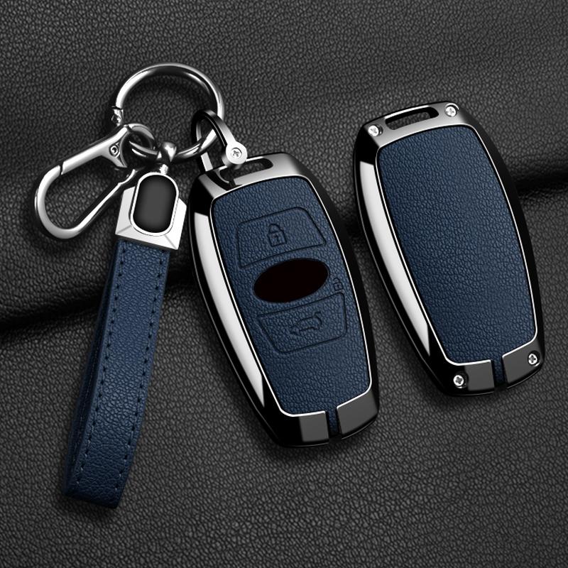 Zinc Alloy Leather Car Key Case For Subaru Brz Forester Legacy Outback Wrx Sti Impreza Xv Crosstrek Key Fob Car Accessories