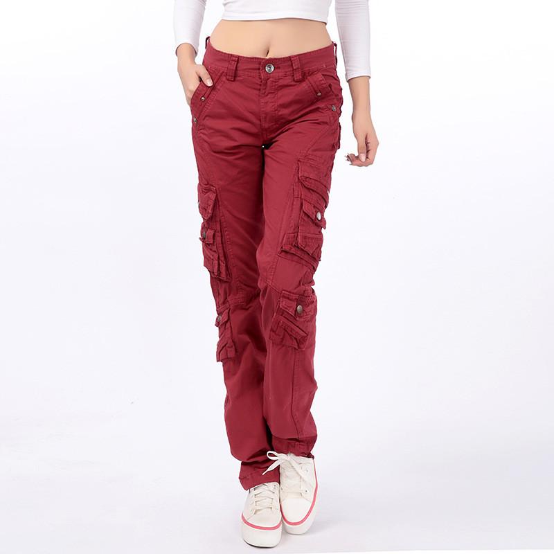 Cotton Pantalon Femmes 2025 Men Women Workout Military Multi-Pocket Baggy Cargo Pants Loose Straight Trousers Hip Hop Pants