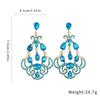 Geometric Rhinestone Teardrop Earrings Vintage Style Ear Studs New Statement Earrings  Women