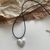 Punk Love Heart Pendant Necklace for Women Men Hip Hop Braid Rope Choker Clavicle Chain Party Y2k Fashion Jewelry Gift