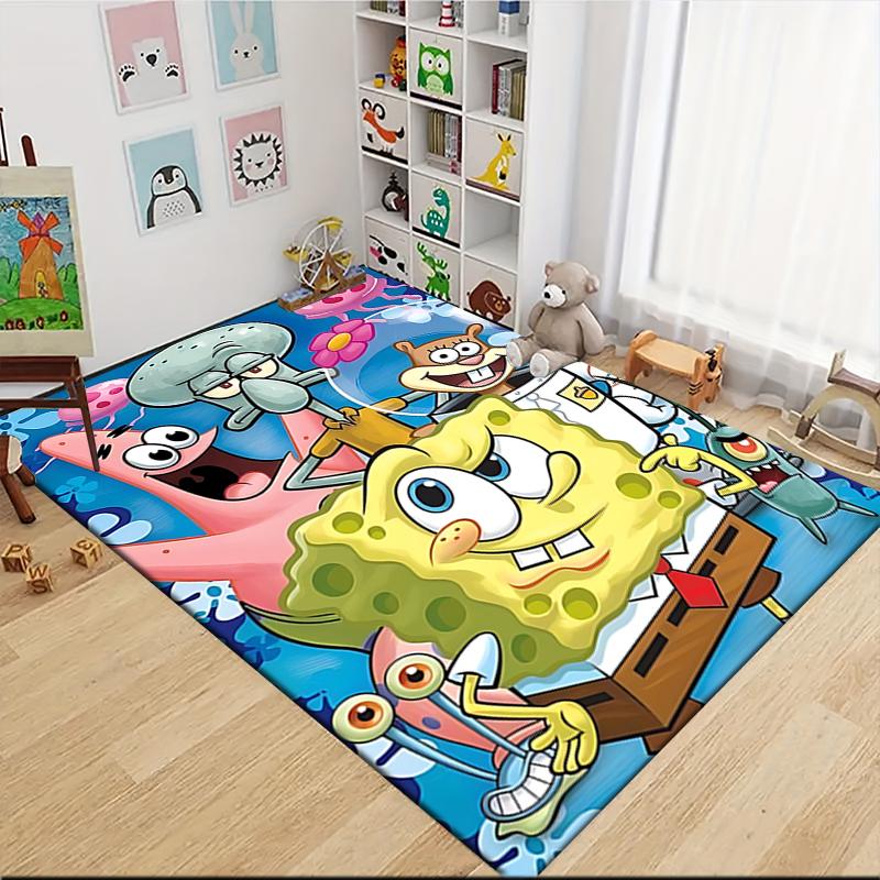 Spongebob Friends Adventure Carpet Rug Soft Washable Antislip Home Living Room Sofa Mats Personalized Christmas Rug