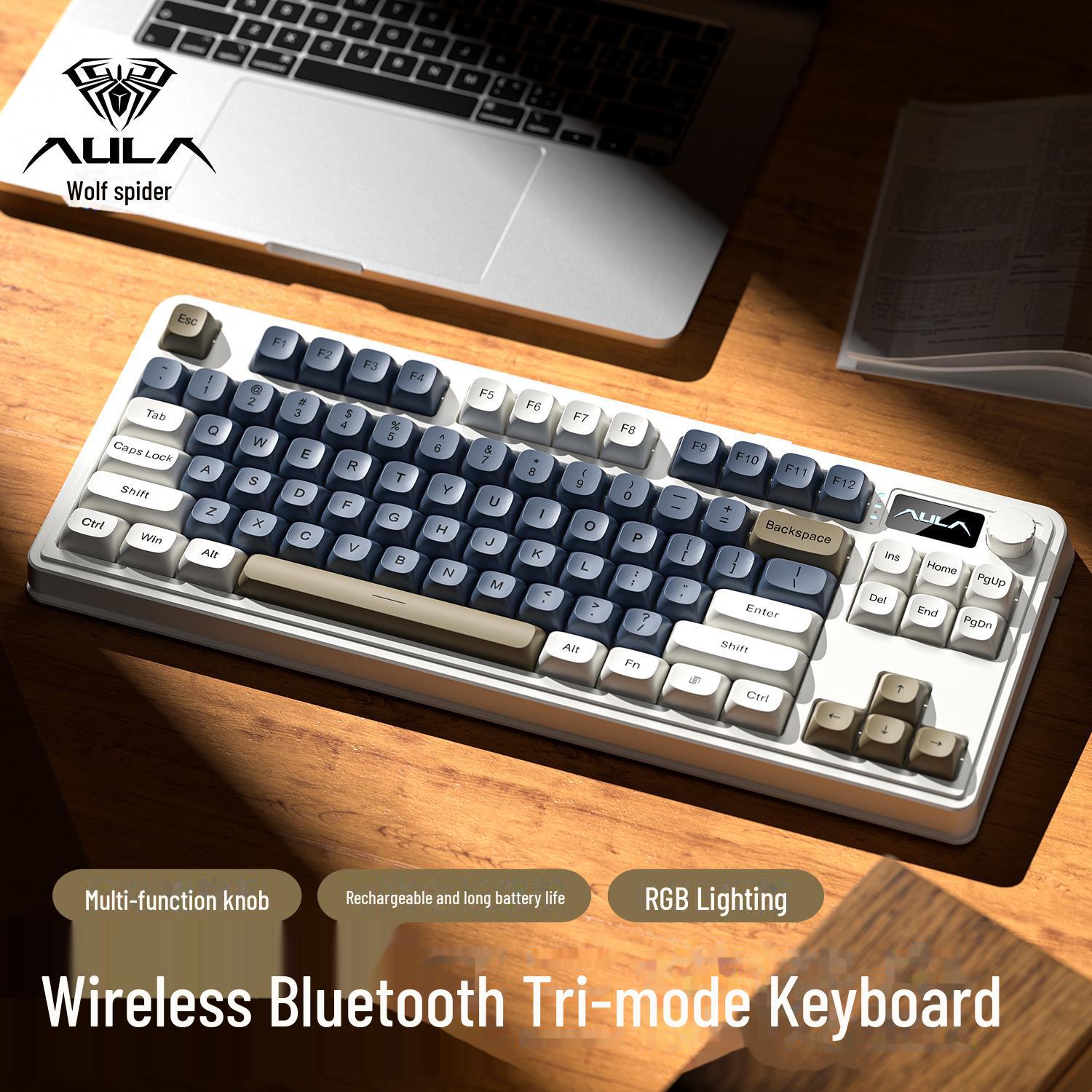 

Портативная механическая клавиатура Wolf Spider S99pro — три режима, красочный дизайн, с дисплеем, для офиса и игр.