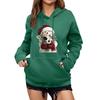 Women's Winter Christmas Printed Pullover Hooded Sweatshirt Fleece Long Sleeve Sweatshirt