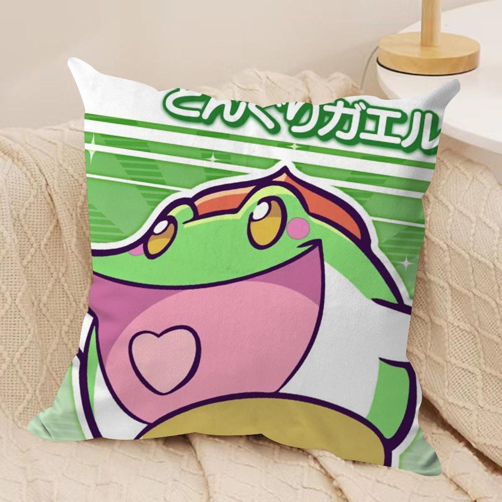 P-Puyo P-Pop Fever Cushion Cover Soft Plush Fabric Double-Sided Printed Sofa Cushion Cover for All Seasons Home Decor Gift