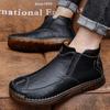Autumn Tendon Bottom Leather Men's Shoes Cowhide Men's Casual Soft Bottom Breathable Leather Shoes