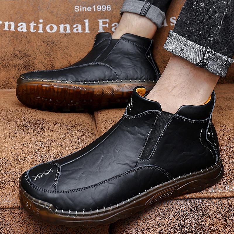 Осенние мужские туфли из натуральной кожи с сухожилиями — фото 3