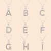 Shining Zircon A-Z Letter Pendant Necklace 26 Initial Alphabet Clavicle Chain For Women Valentine's Day Party Jewelry Gift