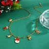 Women's Christmas Multi-Pendant Santa Claus & Reindeer Necklace - Titanium Steel