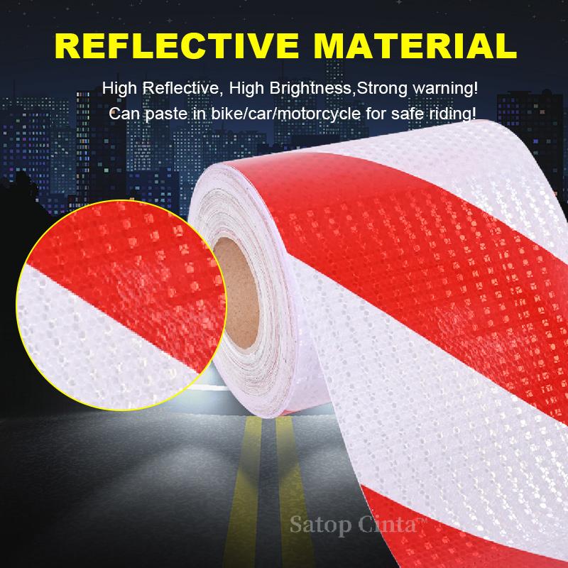 15cm/20cm*1M Reflective Adhesive Tapes Strong Reflection White-red Hazard Warning Reflectors Waterproof Safety Sticker For Truck