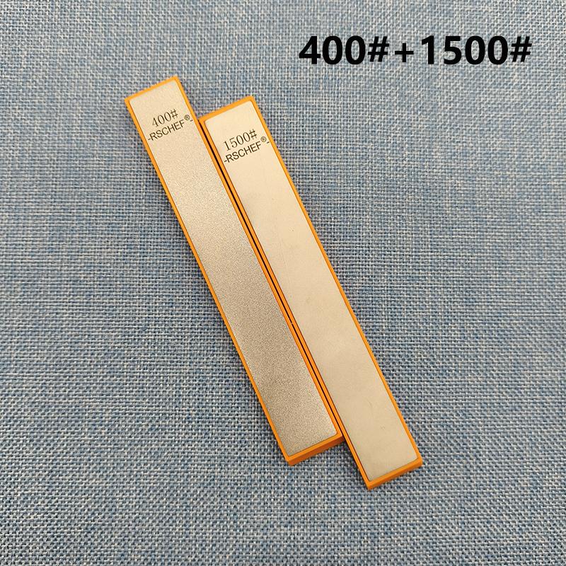 RSCHEF 2pcs set Diamond Sharpening Stones Set - Multi-Grit Knife & Tool Sharpener with Angle Guide for Outdoor/Kitchen Use