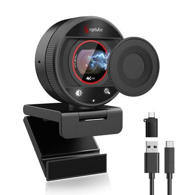 Angetube 4K Webkamera pro Streamování Kamera USB Webkamera s PDAF AI Potlačení Hluku 8x a Ochrana Soukromí Kompatibilní s a a OBS PC, 1080P@60FPS