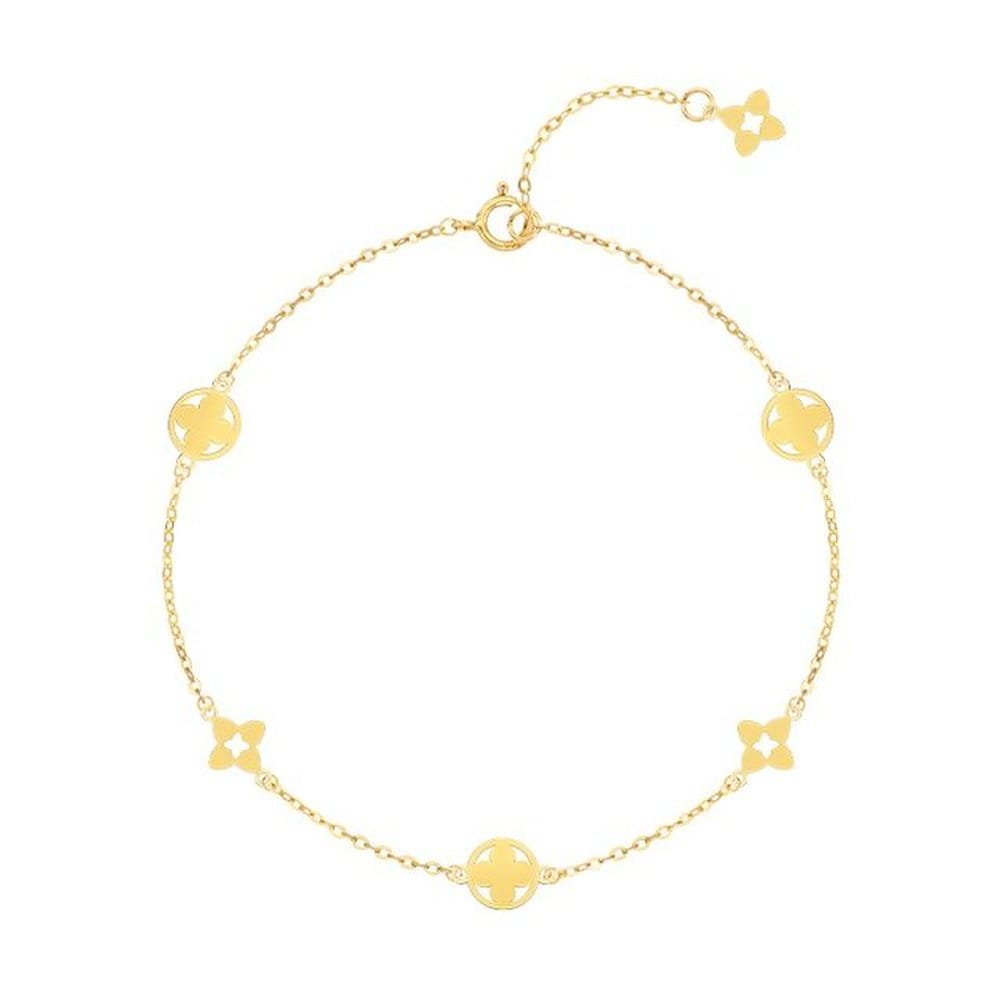 [Gold Queens] 14K Clover Station Bracelet