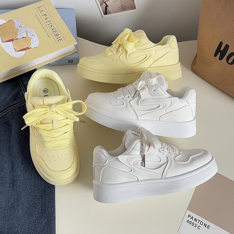 Women's Shoes Versatile Casual Shoes Ins Women's Xiaobai Platform Skateboard Shoes Versatile and Not Stuffy Feet Light, Fashionable and Simple