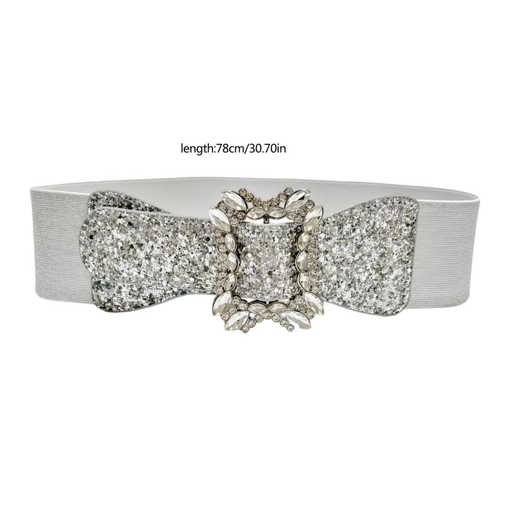 Sparkly Wide Waist Belt Rhinestones Buckle for Hot Girl Glitter Corset Trendy Underbust Waist Chain Belt Disco Party