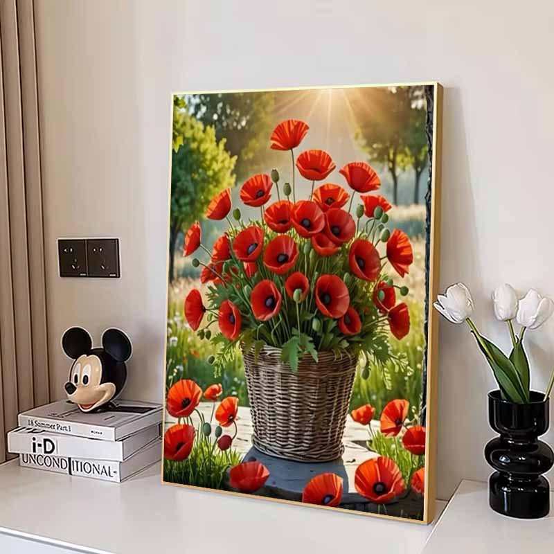 New Arrival 5D DIY Full Circle Diamond Painting "Sunshine Flower Basket" Embroidery Cross Stitch Home Decor Gift