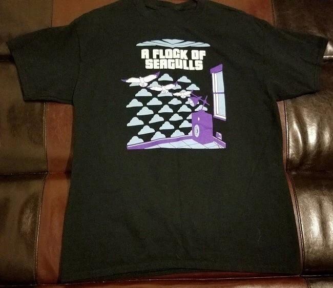 Vtg A Flock Of Seagulls Band For Fans Cotton Black T Shirt For Men  AM3032 Unisex T-Shirt M