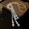 Elegant Double Layer Simulated Pearl Sweater Necklace For Women Female Collares Long Chain Necklace