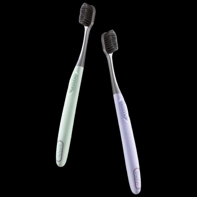 Shuke Binchotan Charcoal Soft Bristle Small Head Toothbrush, 2-Pack