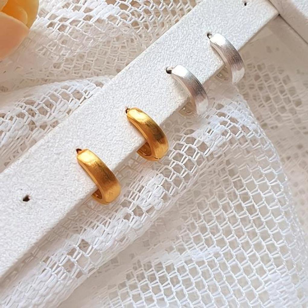 Women's Daily Matte Mini Toto Ring Earrings