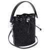 Tory Burch T Monogram Brand Logo Drawstring Closure Cotton Bucket Bag Mini Women bags Black 162810-001