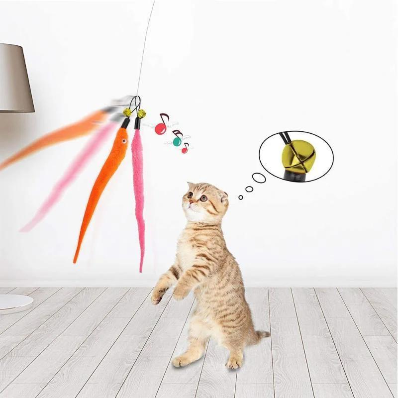 Plüsch Katze Spielzeug Zubehör Würmer Ersatzkopf Lustiger Katzenstab Haustierspielzeug 5/10/6/11 Stück
