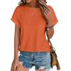 Einfarbiges, lockeres Kurzarm-T-Shirt für Damen im Frühling und Sommer mit Rundhalsausschnitt