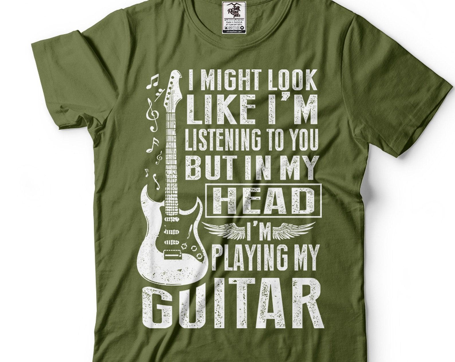 Funny Guitarist T-Shirt: In My Head I m Playing Guitar 2XL