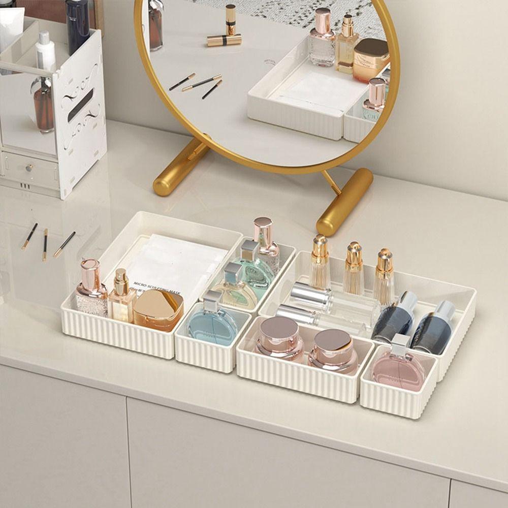 PET Makeup Storage Box Drawer Storage Divided Organizing Box New Drawer Storage Box  Lipstick