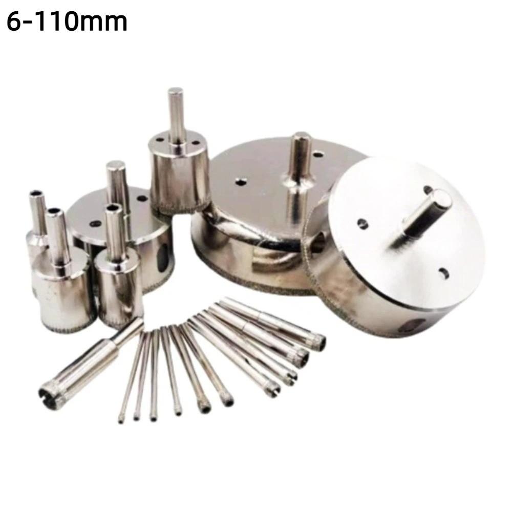 6-110mm Glass Hole Saw Drilling Crown Drill Bits Durable Diamond Hole Saw  Marble Drilling