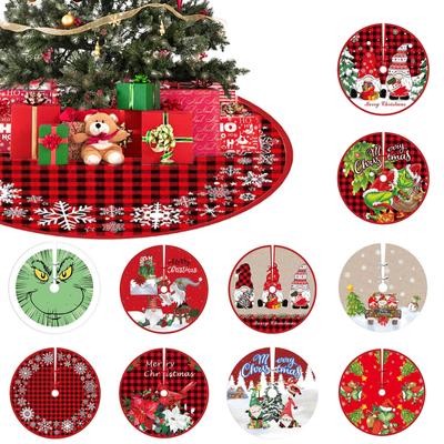 35 Inch Christmas Tree Skirt Creative Printing Tree Bottom Decoration Christmas Supplies Decorations Christmas Gift New Year